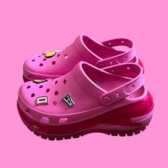Pink Platform Crocs - Picture 1 of 2